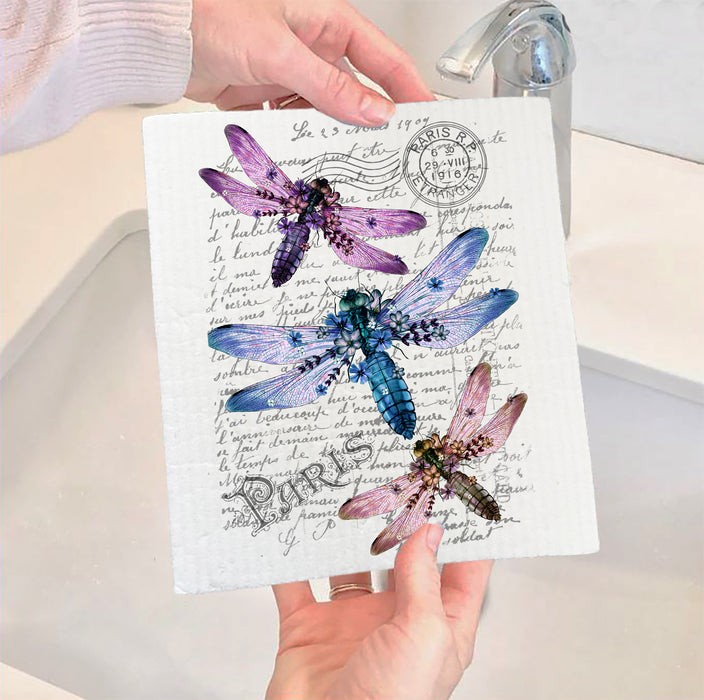 Dragon Fly French Paris SWEDISH DISH CLOTHS