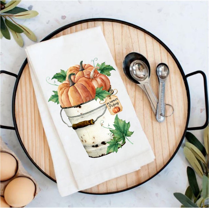 Autumn Pumpkin Cotton Tea Towels Kitchen