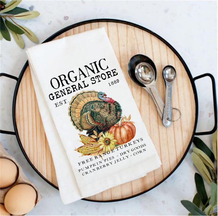 Organic General Store Turkeys Pies Cotton Tea Towels