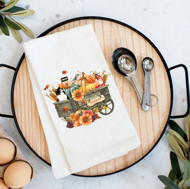 Fall Autumn Harvest Kitchen Flour Sack Tea Towel