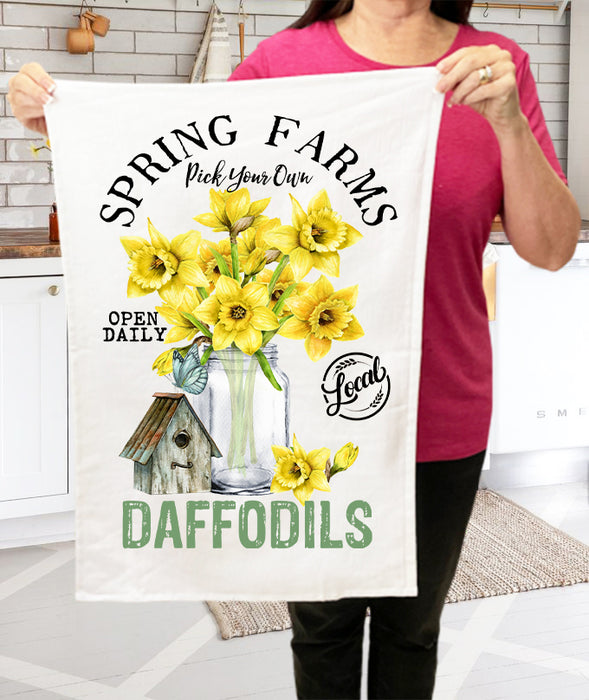 Spring Farms Daffodils Cotton Terry Cloth Towels