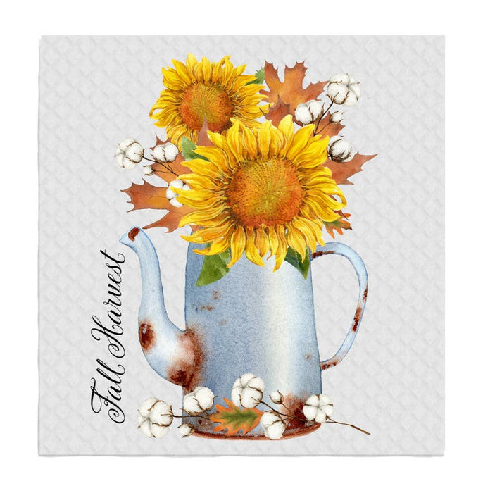 Fall Harvest Sunflower Autumn SWEDISH DISH CLOTHS