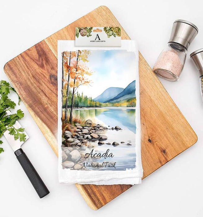 Acadia National Park Maine Flour Sack Tea Towel