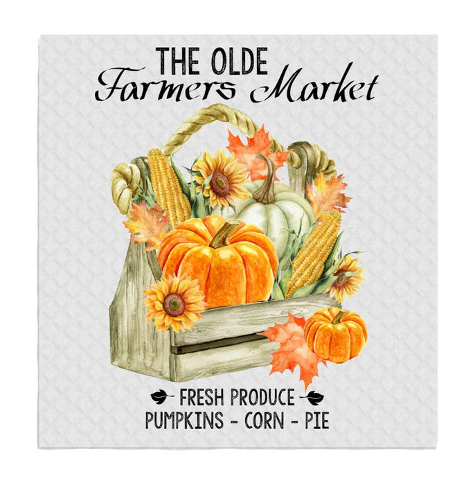 Fall Autumn Fresh Pumpkin Corn SWEDISH DISH CLOTH