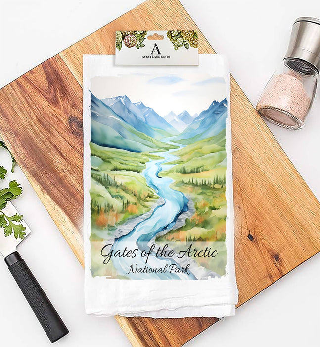 Gates of the Artic National Park Flour Sack Tea Towel