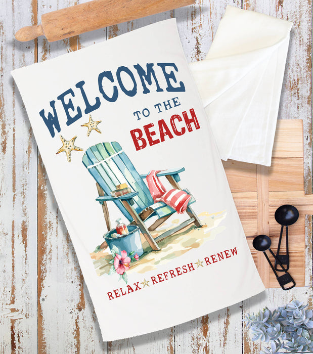 Coastal Welcome to the Beach Terry Cloth Towel