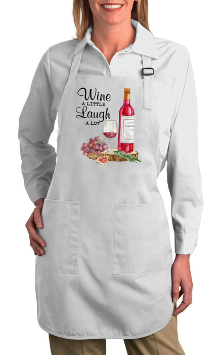 Wine Lover Laugh Alot Cotton Apron