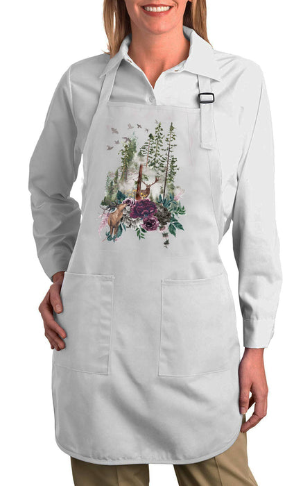 Deer Forest Mountains Wildlife Cotton Apron