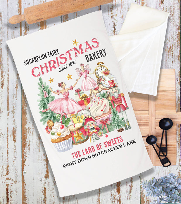 Christmas Pink Sugar Plum Bakery Terry Cloth Towel