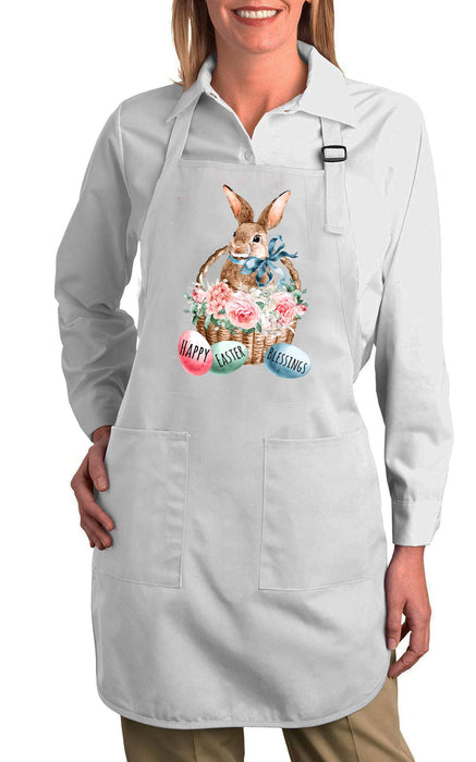 Happy Easter Blessing Bunny Cotton Apron