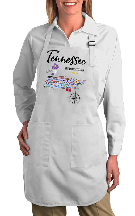 Tennessee State Map Souvenir Cotton Apron