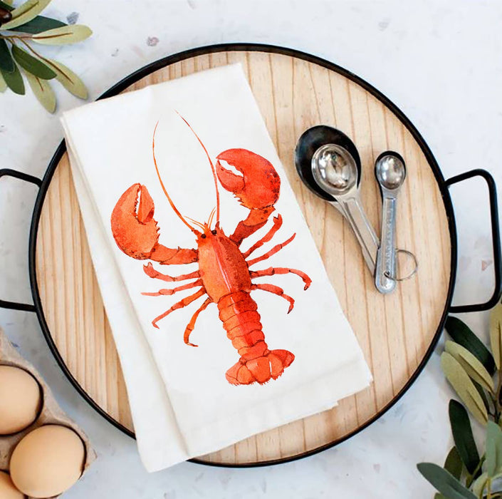 Maine Lobster Coastal Flour Sack Tea Towel