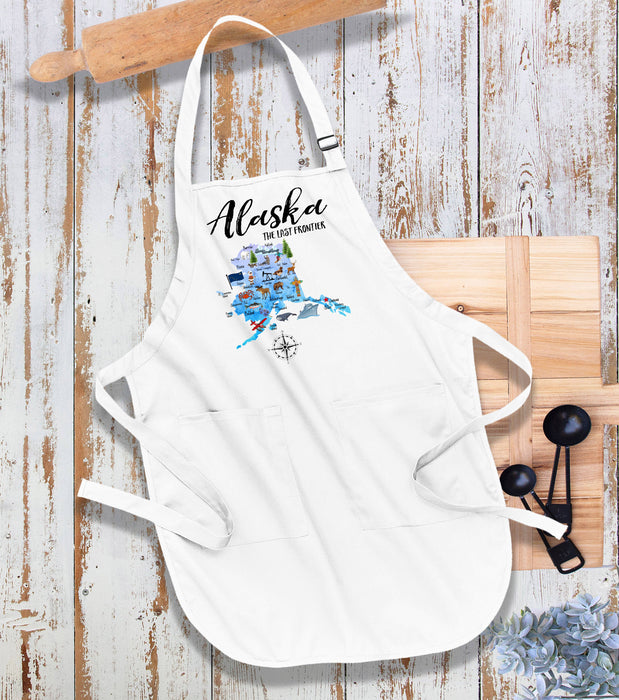 Alaska State Map Souvenir Kitchen Cotton Apron