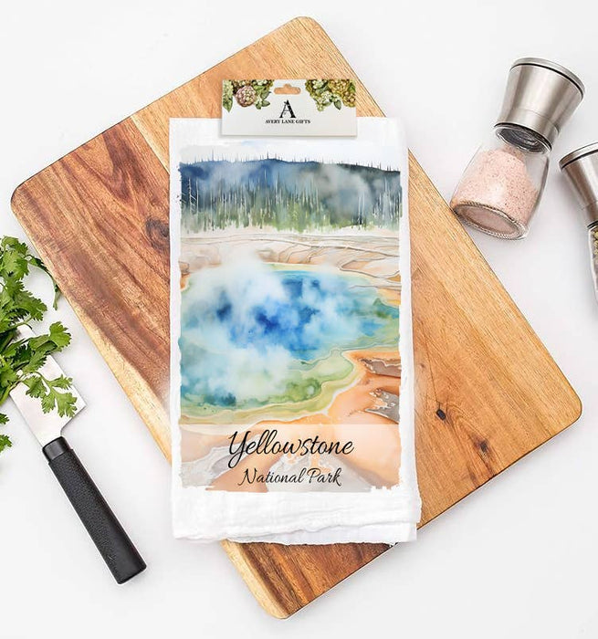 Yellowstone National Park Wyoming Flour Sack Tea Towel