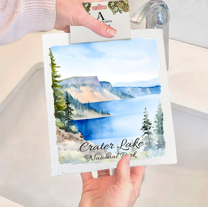 Crater Lake National Park Oregon SWEDISH DISH CLOTH