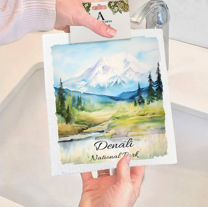 Denali National Park Alaska SWEDISH DISH CLOTH