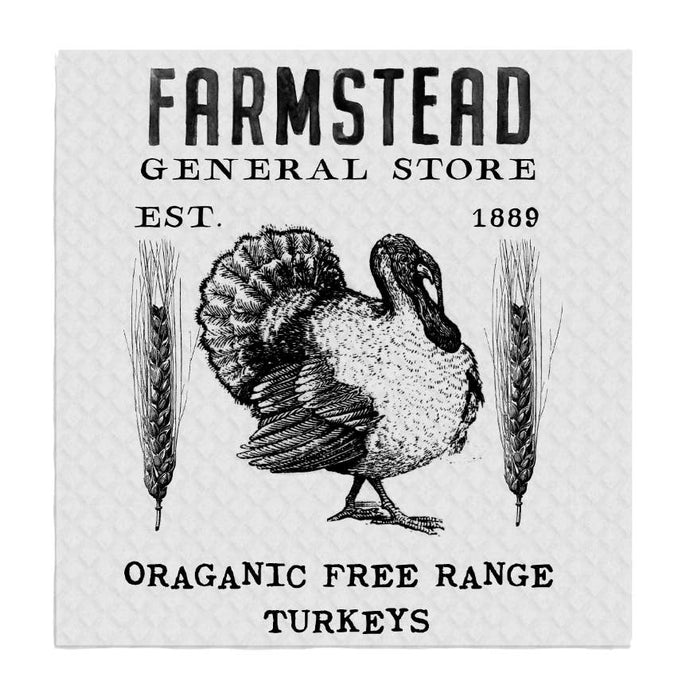 Vintage Farm Turkey Thankgiving SWEDISH DISH CLOTH