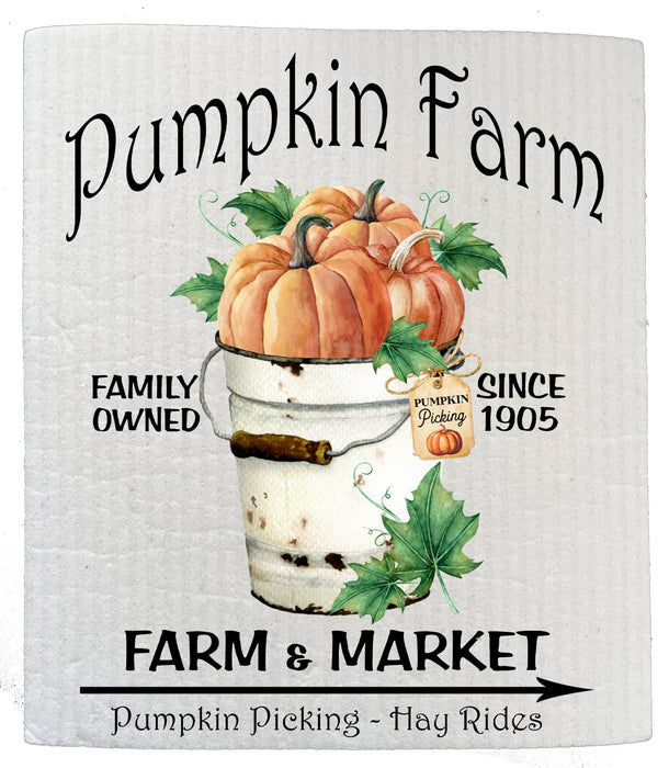 Fall Autumn Pumpkin Farm Market SWEDISH DISH CLOTH