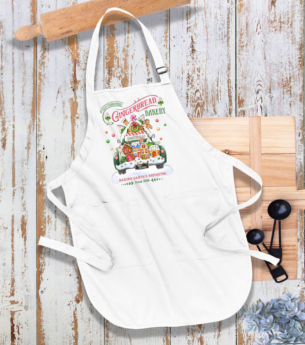 Christmas Gingerbread Bakery Kitchen Cotton Apron