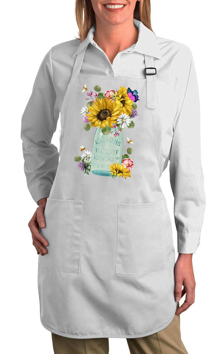 Country Mason Jar Sunflowers Cotton Apron