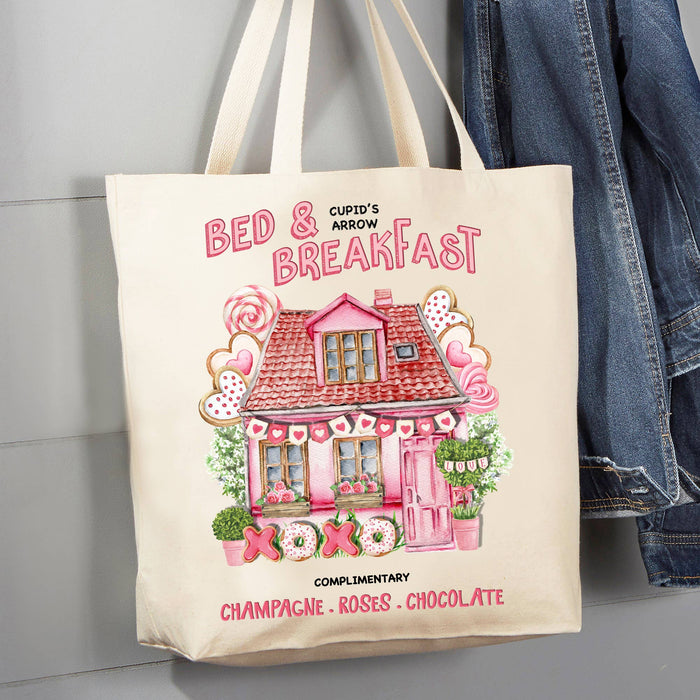 Valentine Bed & Breakfast Cupid 12 oz Canvas Tote Bag