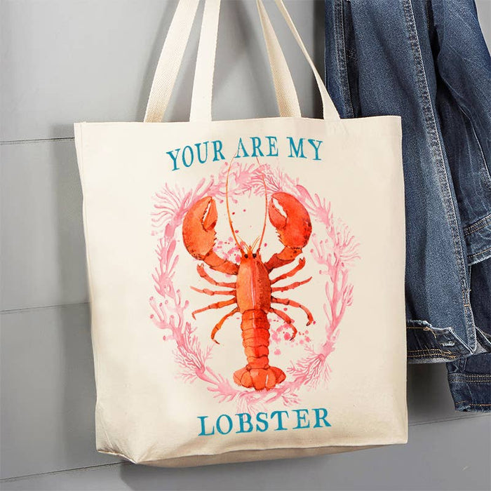 Your Are My Lobster Coastal Canvas Tote Bag