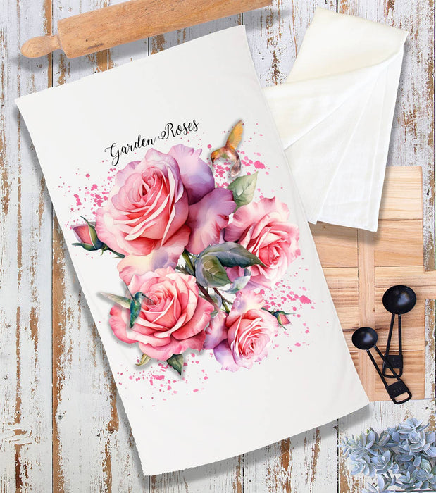 Spring Garden Roses Flowers Terry Cloth Towel