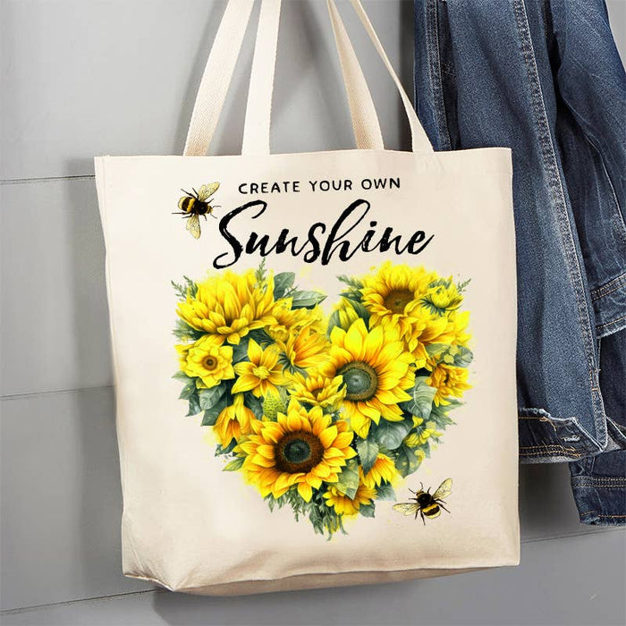 Sunflower Create your own Sunshine 12 oz Canvas Tote Bag