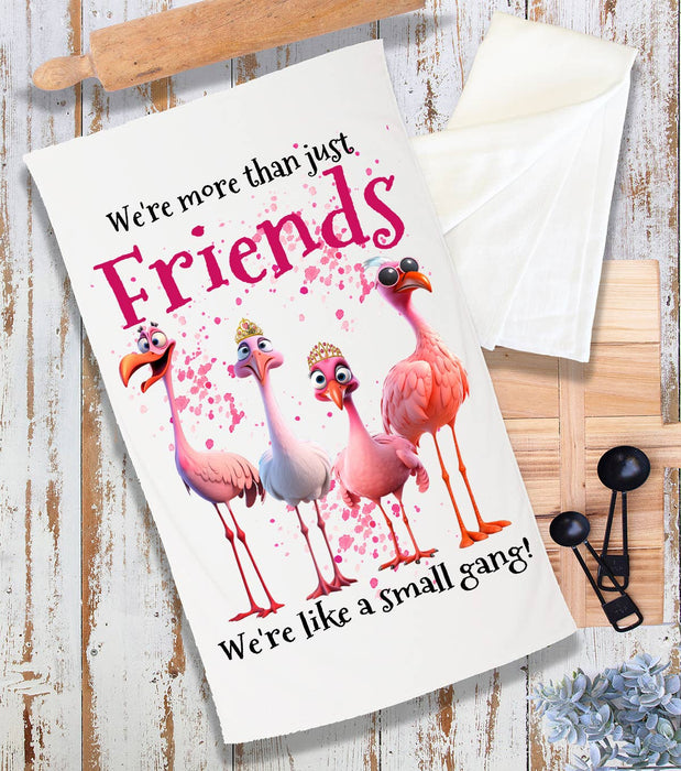 Flamingos Friends Small Gang Funny Terry Cloth Towel