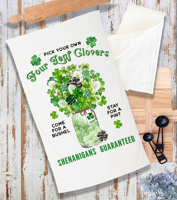 St Patrick's Four Leaf Clover Bouquet Terry Cloth Towel