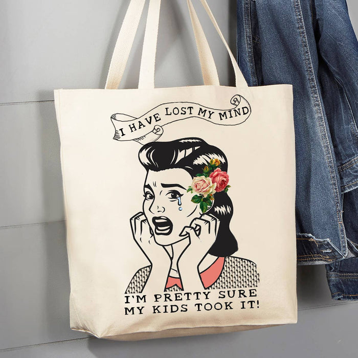 Mom Mother Lost My Mind Kids Took It 12 oz Cotton Tote Bag