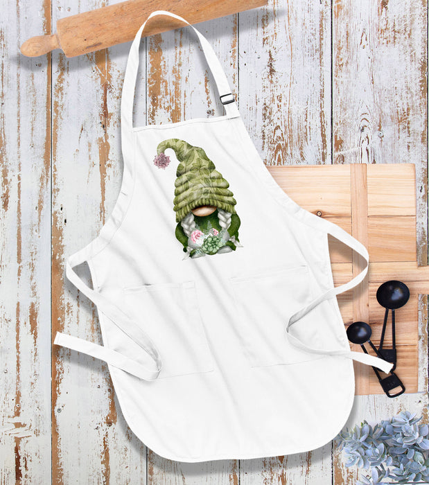 Succulent Desert Green Gnome Kitchen Cotton Apron