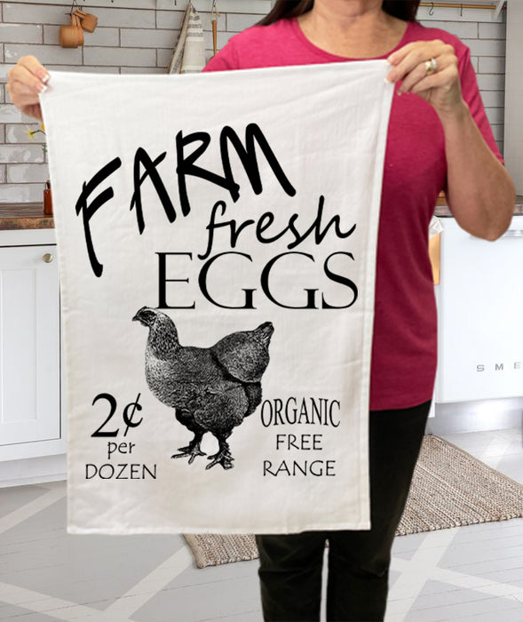 Country Farm Fresh Eggs Cotton Terry Towels