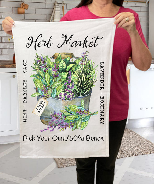 Farmhouse Herb Market Pick Your Own Cotton Terry Towels