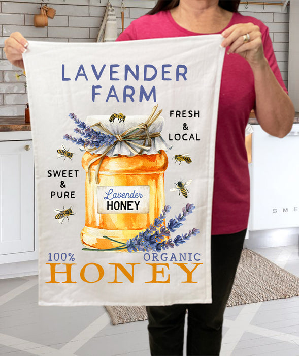 Lavender Farm Honey Kitchen Cotton Terry Towels
