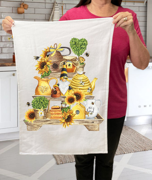 Bee Kind Honey Bees 3 Tier Tray Kitchen Cotton Terry Towels