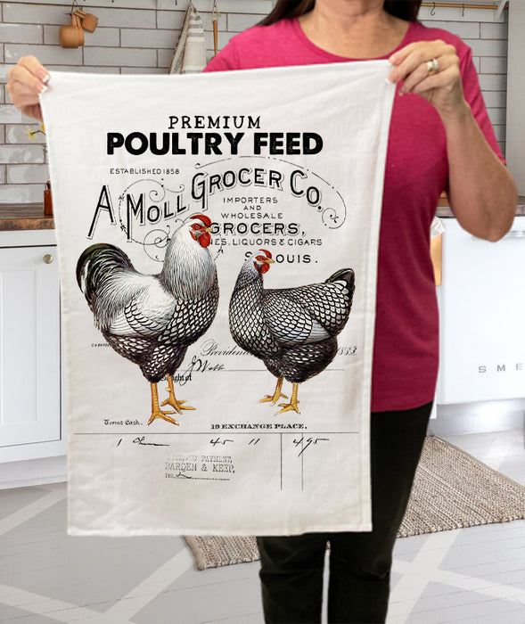 Farmer Market Poultry Feed Chicken Kitchen Cotton Terry Towels