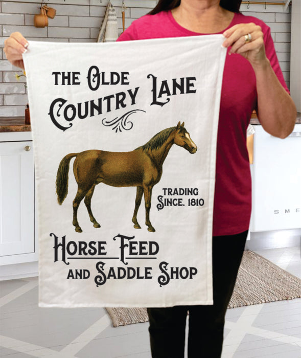 Country Lane Horse Feed Kitchen Cotton Terry Towels