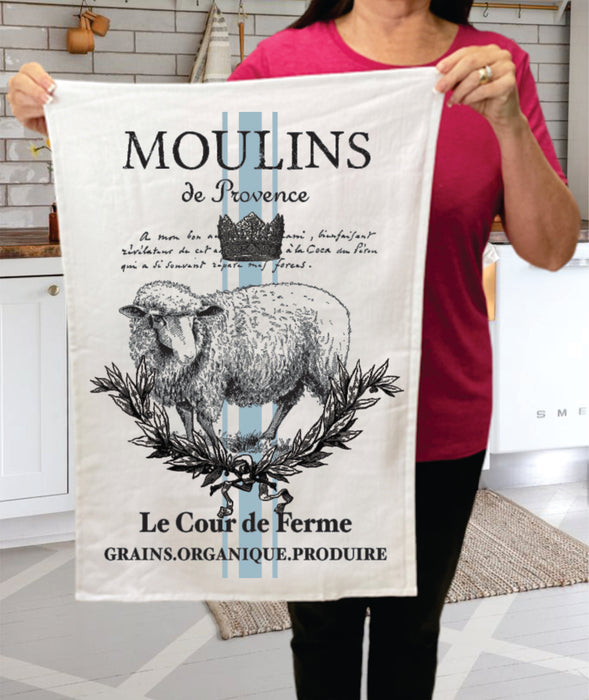 Vintage French Moulins Lamb Terry Towel