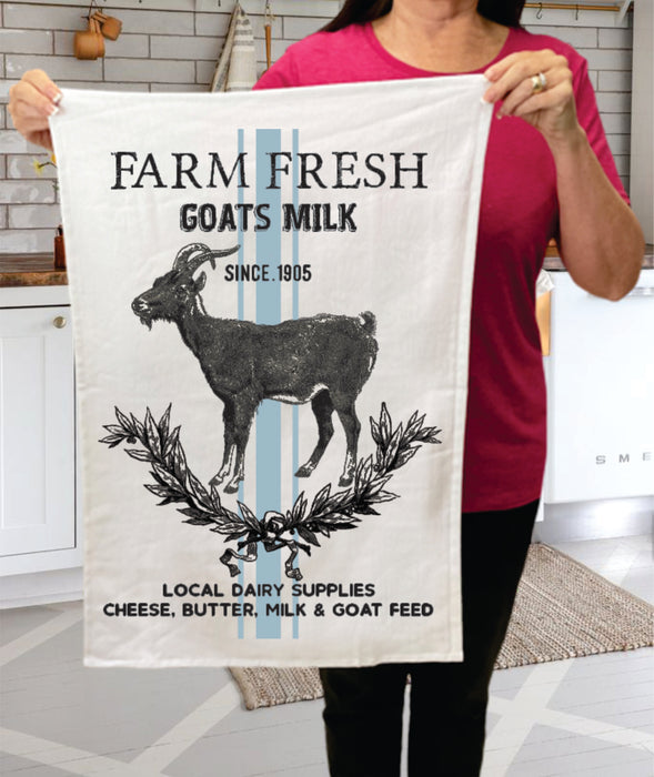 Vintage Farm Fresh Goats Milk  Terry Towel