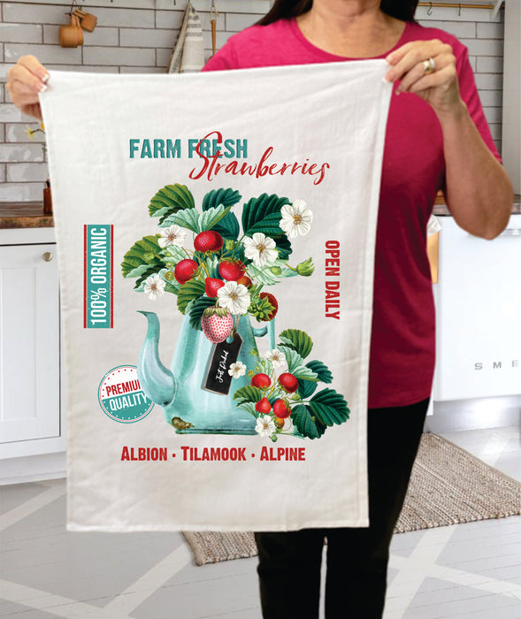 Farm Fresh Strawberries Farmers Market   Terry Towel