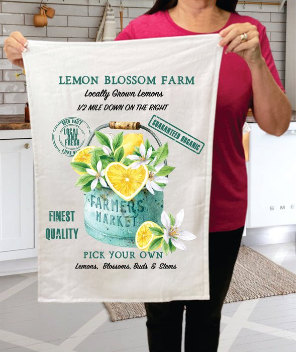 Farmers Market Lemon Blossom Farm  Terry Towel