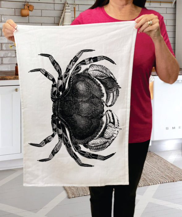 Vintage Victorian Crab Ocean Creatures Cotton Terry Towels