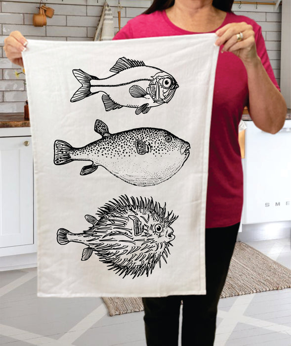 Victorian Pufferfish Ocean Animal Terry Towels Set