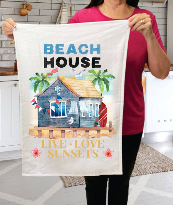 Beach House Sunsets Love Ocean  Terry Towel
