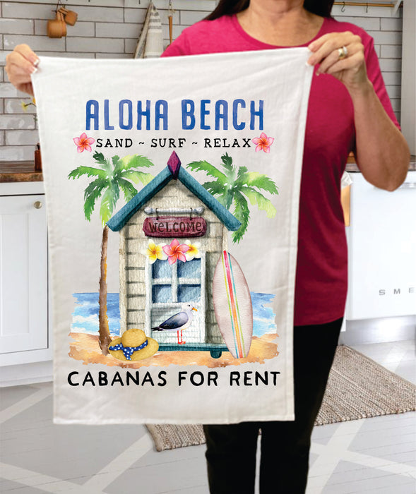 Aloha Beach Cabanas Ocean  Terry Towel