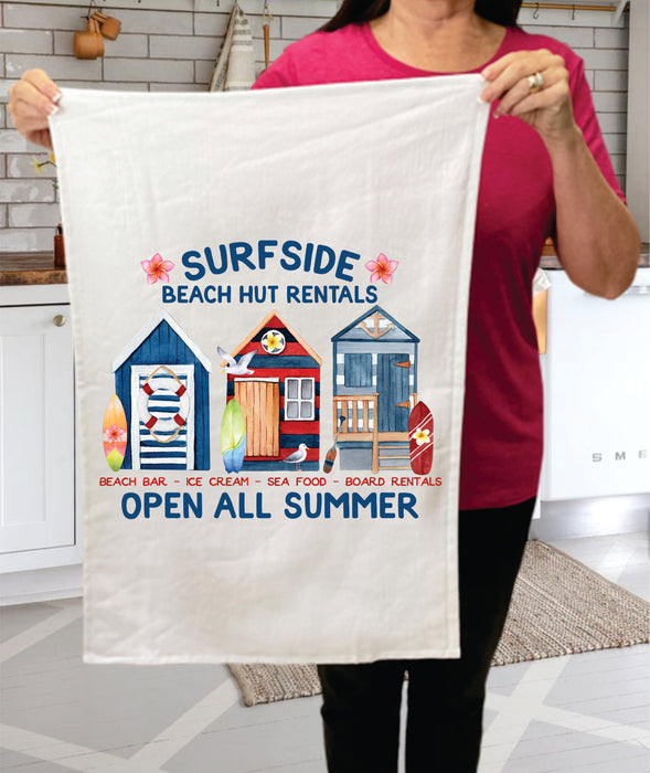 Surfside Beach Hut Summer Ocean Terry Towel