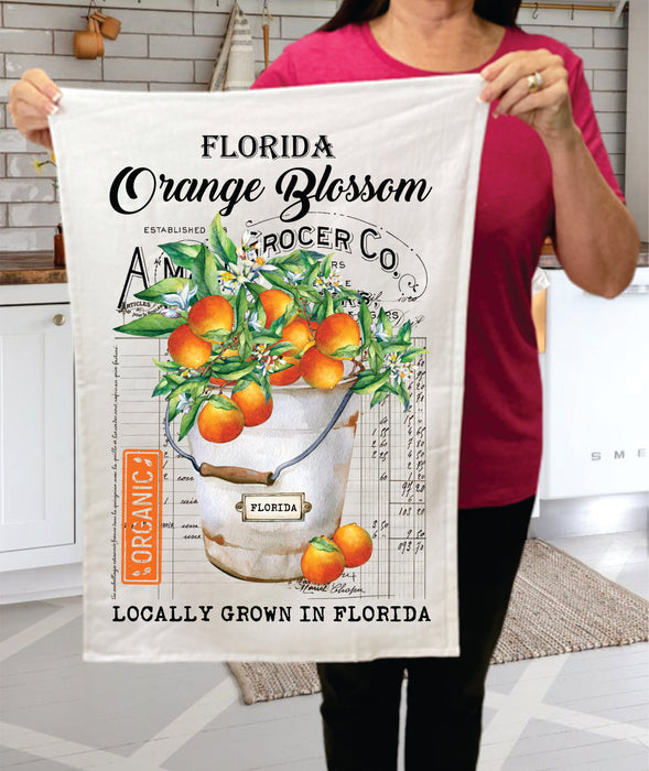 Florida State Flower Orange Blossom Souvenir Terry Towel