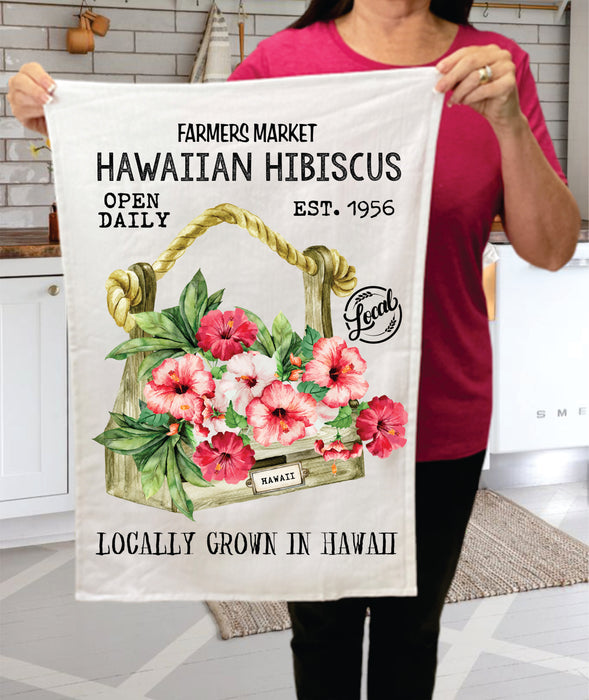 Hawaii State Flower Hibiscus Souvenir Terry Towel