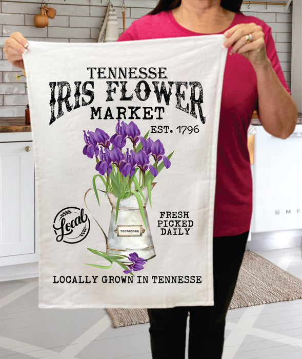 Tennessee State Flower Iris Souvenir Terry Towel
